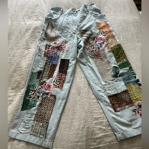 Paper Lace Patchwork Jeans M - NWT